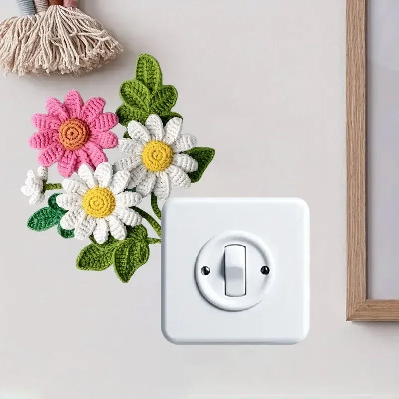 Waterproof Sticker For Bedroom Flowers Switch Stickers PVC Self-adhesive Removable Bathroom Home Decoration Decals
