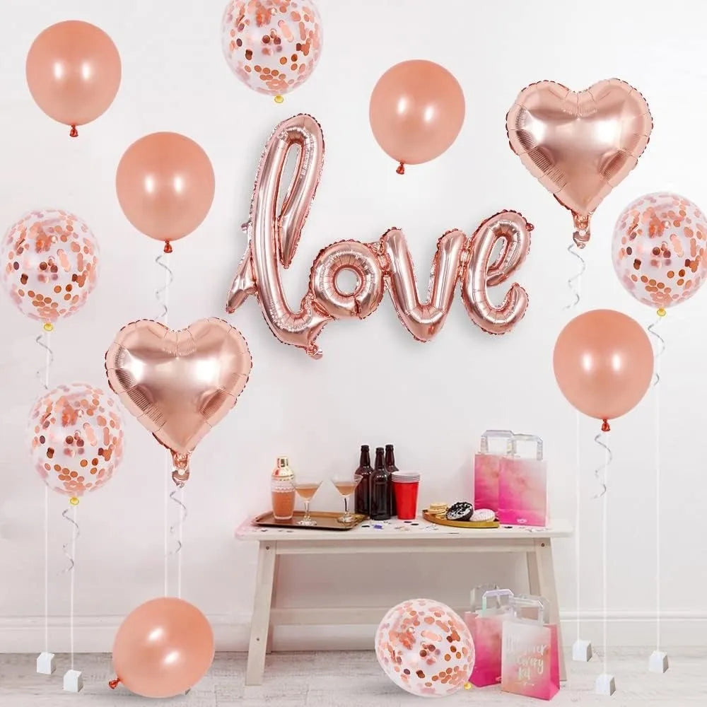 1-5pcs Small Love Foil Balloons 54*38cm Letters with Heart Balloons for Valentines Day Wedding Anniversary Engagement Supplies