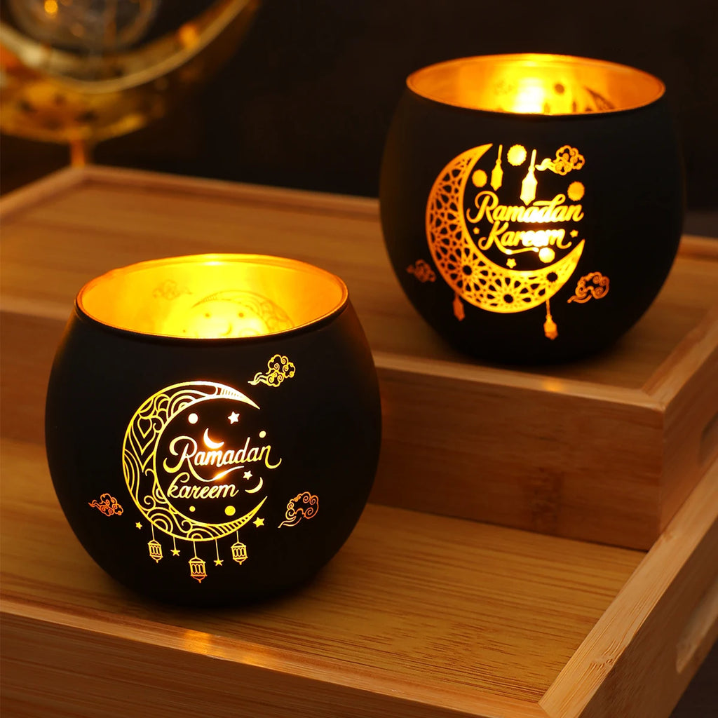 Ramadan Kareem Candle Holders Ramadan Decorations for Home 2026 Eid Al-Fitr Gifts Islamic Muslim Eid Al Adha Party Supplies