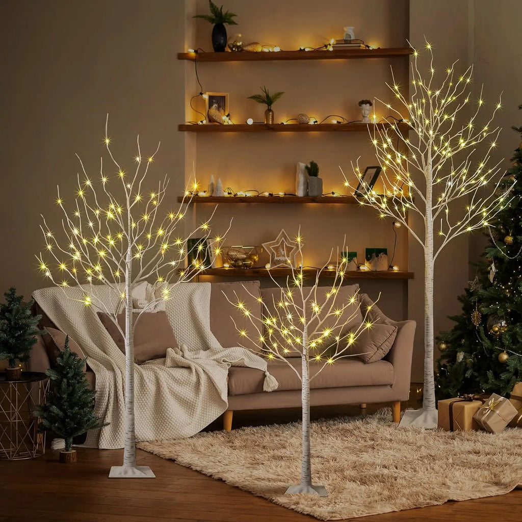 Artificial Birch Tree Warm White LED Light – 4ft / 5ft / 6ft Home & Festival Decoration