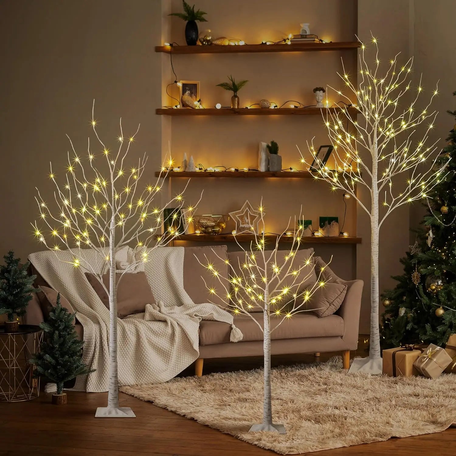 Artificial Birch Tree Warm White LED Light – 4ft / 5ft / 6ft Home & Festival Decoration