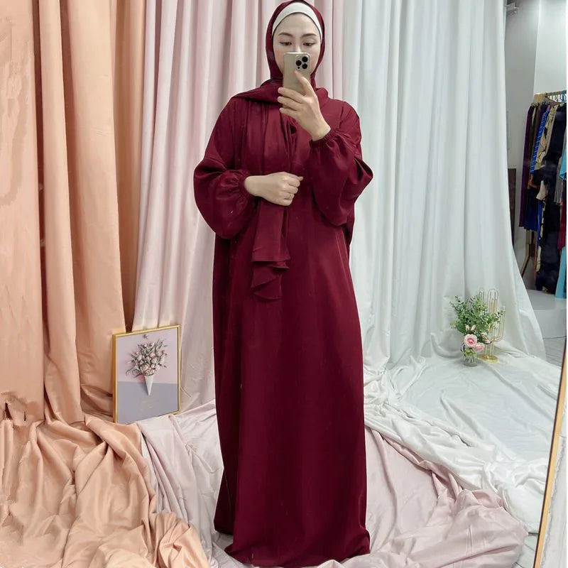 Ramadan One Piece Muslim Prayer Garment Women Hijab Abaya Maxi Dress Khimar Burqa Islamic Clothing Overhead Arab Robe