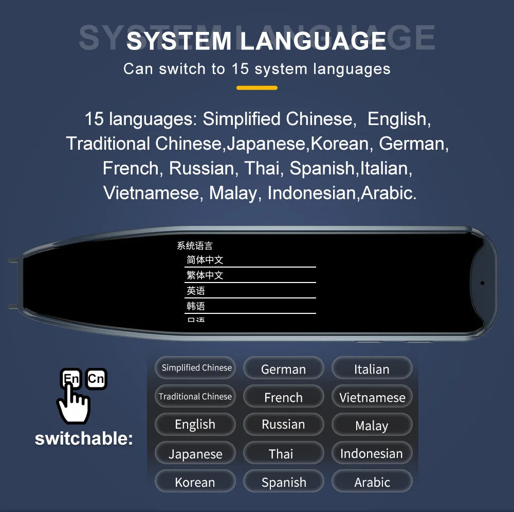 MD22 Voice Translator Pen Offline Scan Reading 134 Language Translation