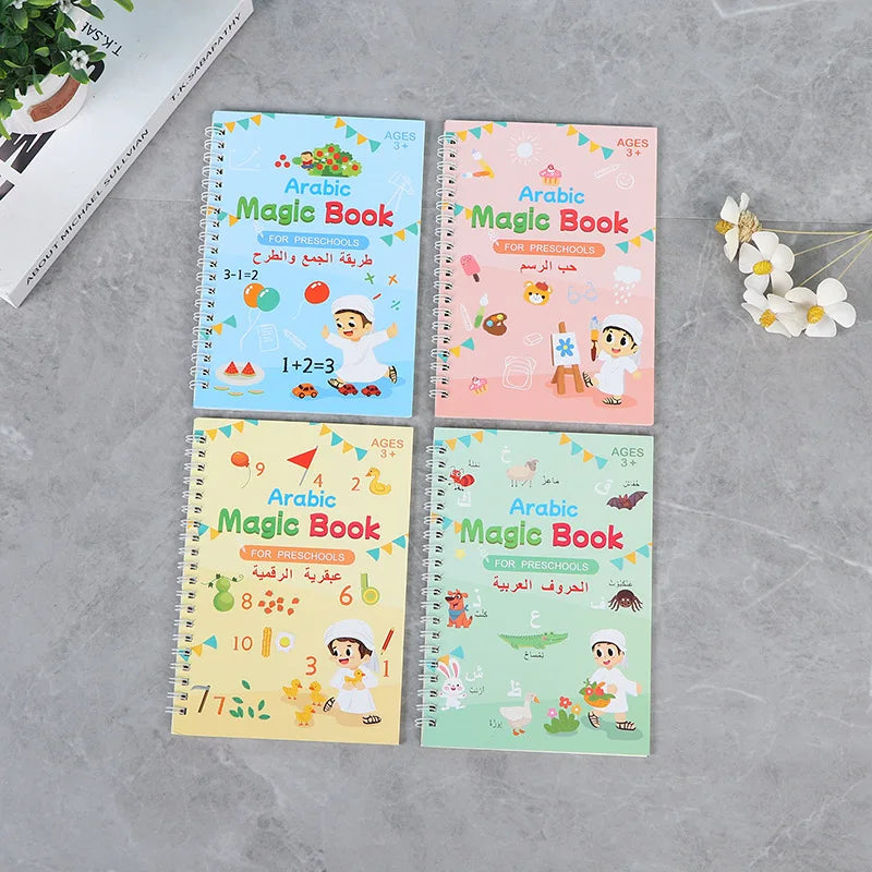 Kids Arabic Reusable Copybook with Pen Magical Writing Book