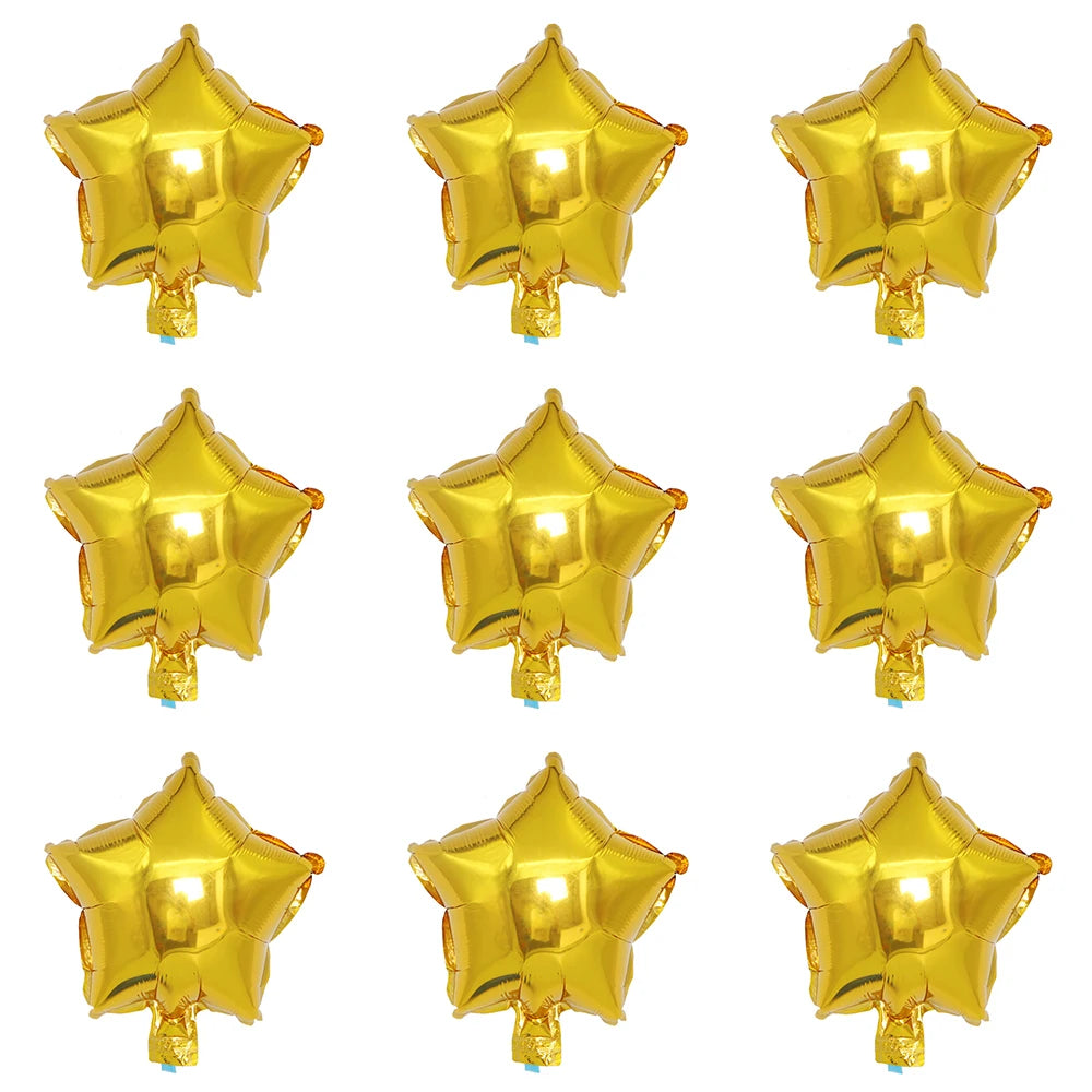 18inch Gold Star Foil Balloons Black Red Silver Five Star Balloon Set Birthday Party Decor Baby Shower Gender Reveal Decoration