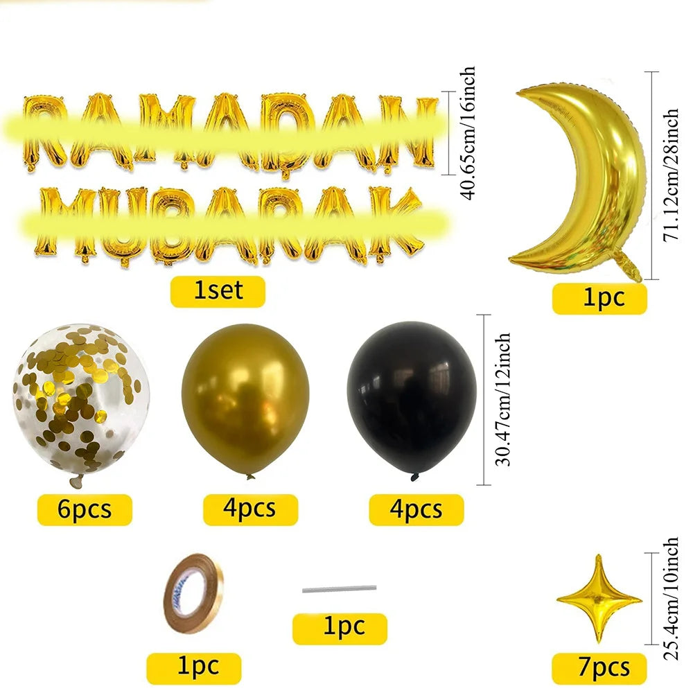 Umrah Mubarak Balloon Set  Banner Muslim Festival Home Diy Decor  Eid Mubarak Ramadan Kareem Hajj Party Supplies Religious Gifts