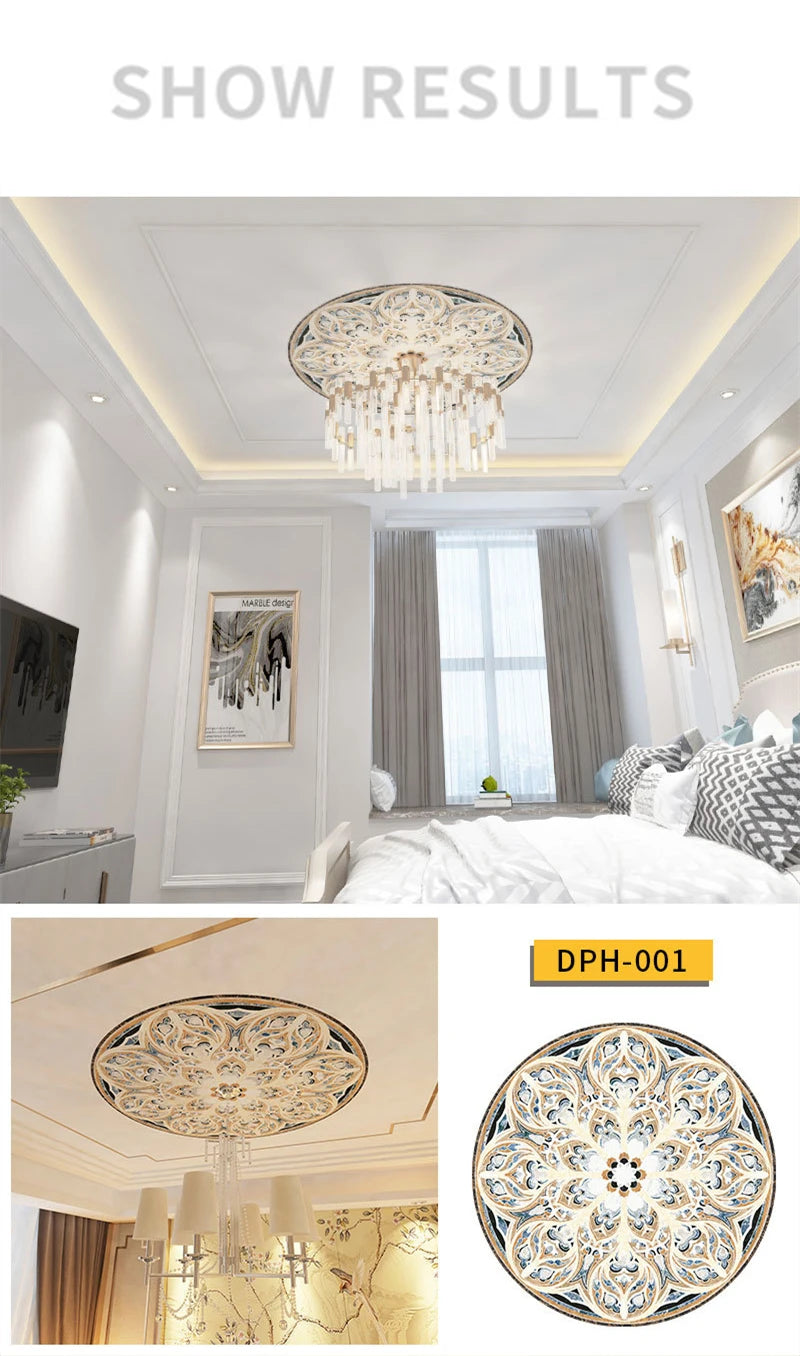 Creativity Ceiling Decorative Parquet Floor Ceiling Lamp Decorative Cover Waterproof Self-adhesive Stickers Living room Decorate