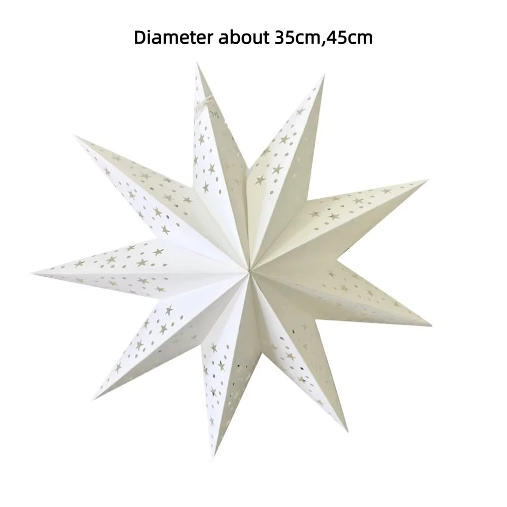 New Hollow Star Hanging Pendants 35/45cm Eid Mubarak Islam Muslim Light Paper Lantern Home Decorations