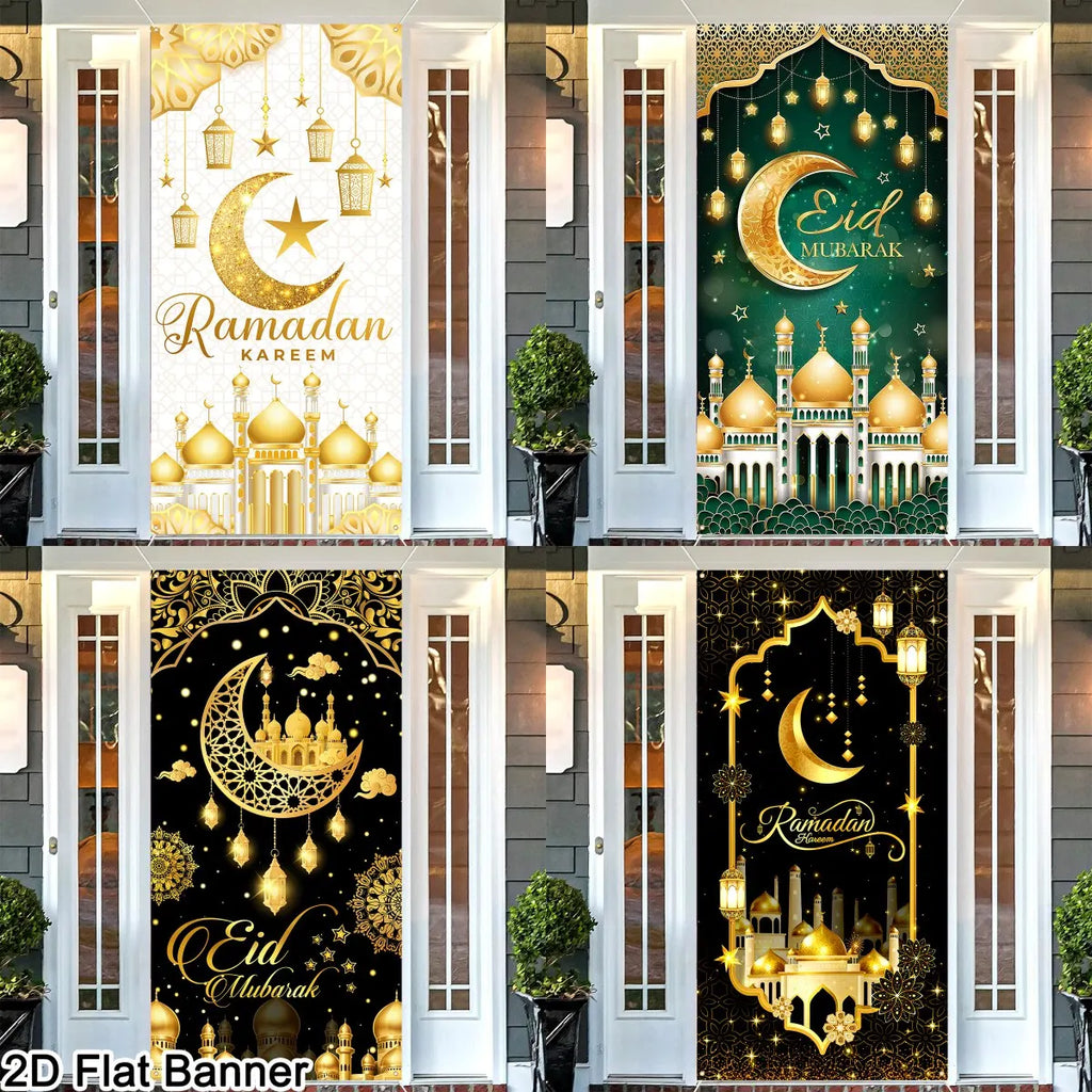 Eid & Ramadan Door Banner Hanging Flag Ramadan Decoration 2026 for Home Ramadan Kareem Ramadan Eid Muslim Party Eid Al-Fitr Gift