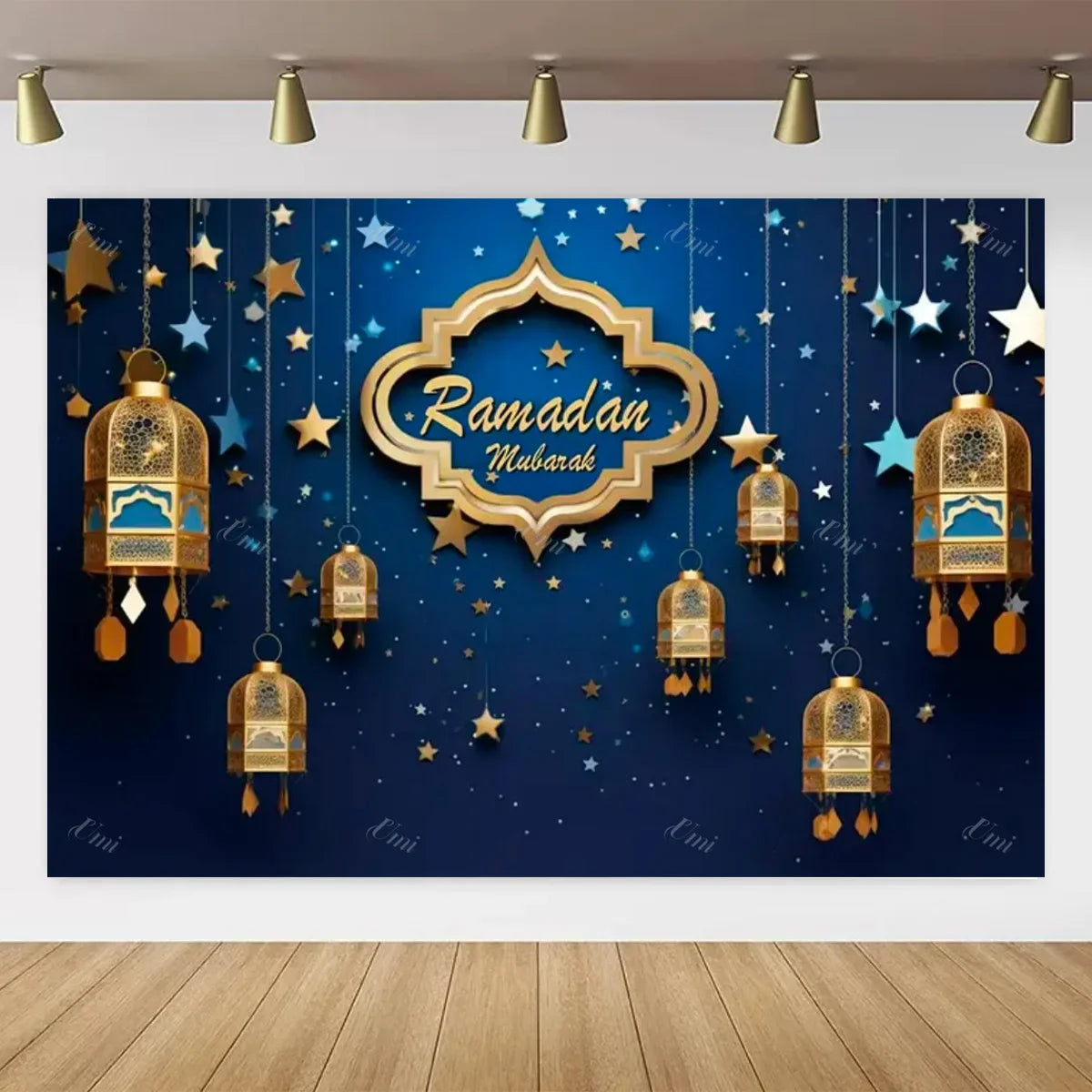 Eid Mubarak Backdrop for Photography EID Al Adha Muslim Ramadan Kareem Moon Lantern Islamic Eid al-Fitr Photo Background Props