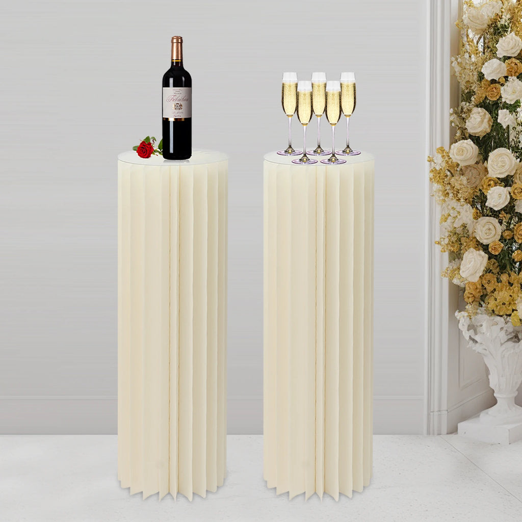 3pcs/2pcs Foldable Cardboard Centerpiece Display Cylinder Flowers Stand Columns Display for Wedding Party Garden Decoration