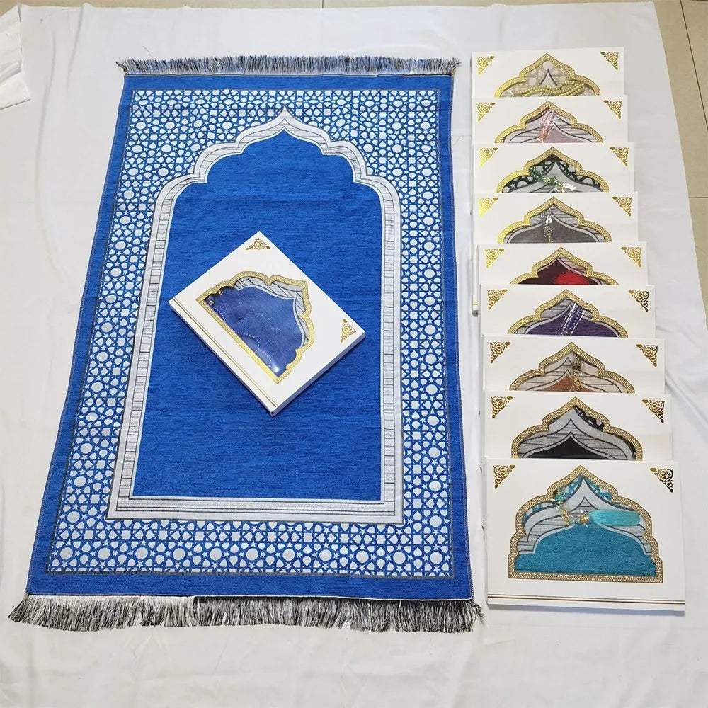 Printed Floor Mat 70x110cm Muslim Prayer Rug Non-slip Foldable Islamic Prayer Mat Rectangle Ethnic Style Janamaz Sajadah Eid