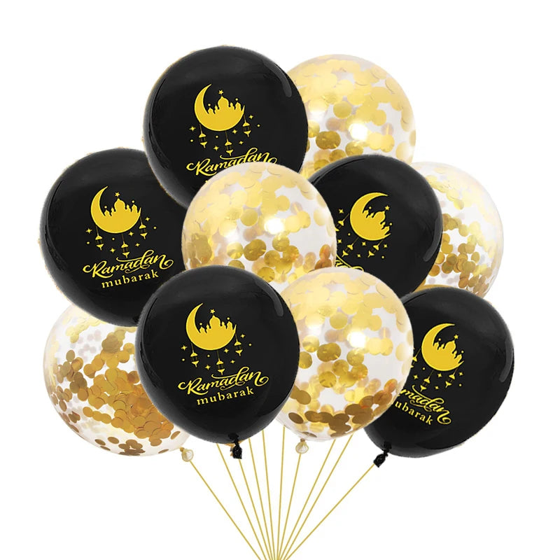 EID Mubarak Balloon Banner Star Moon Islamic Muslim Party 2025 Ramadan Decorations Al Adha Gift Kareem Decorations for Home 2025