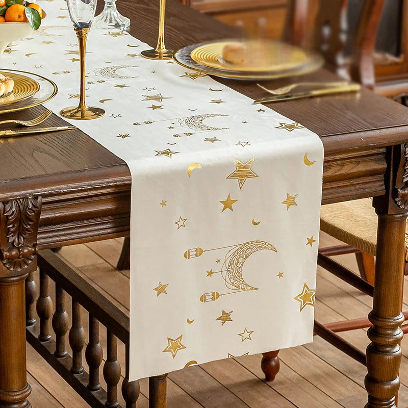 Eid Mubarak Table Runner 2026 Ramadan Decorations Kitchen Dining Table Decoration Muslim Party Decor