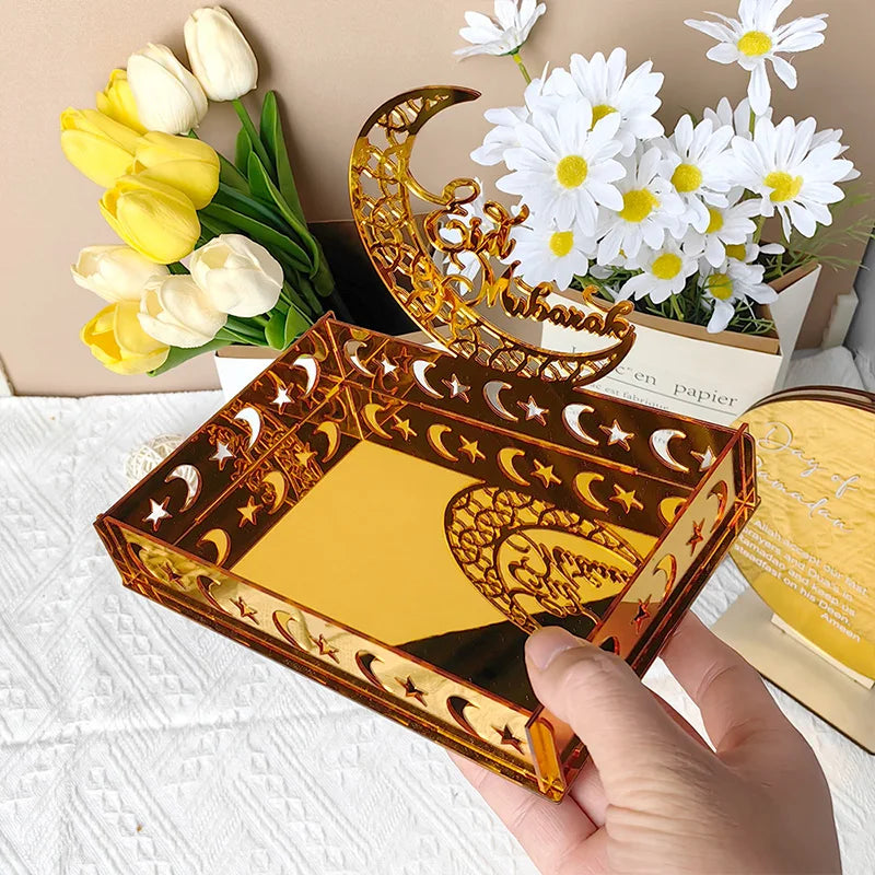 2026 Eid Mubarak Candy Holder Ramadan Candy Tray Holder Muslim Party Supplies Ramadan Eid Candy Box Islamic Decoration