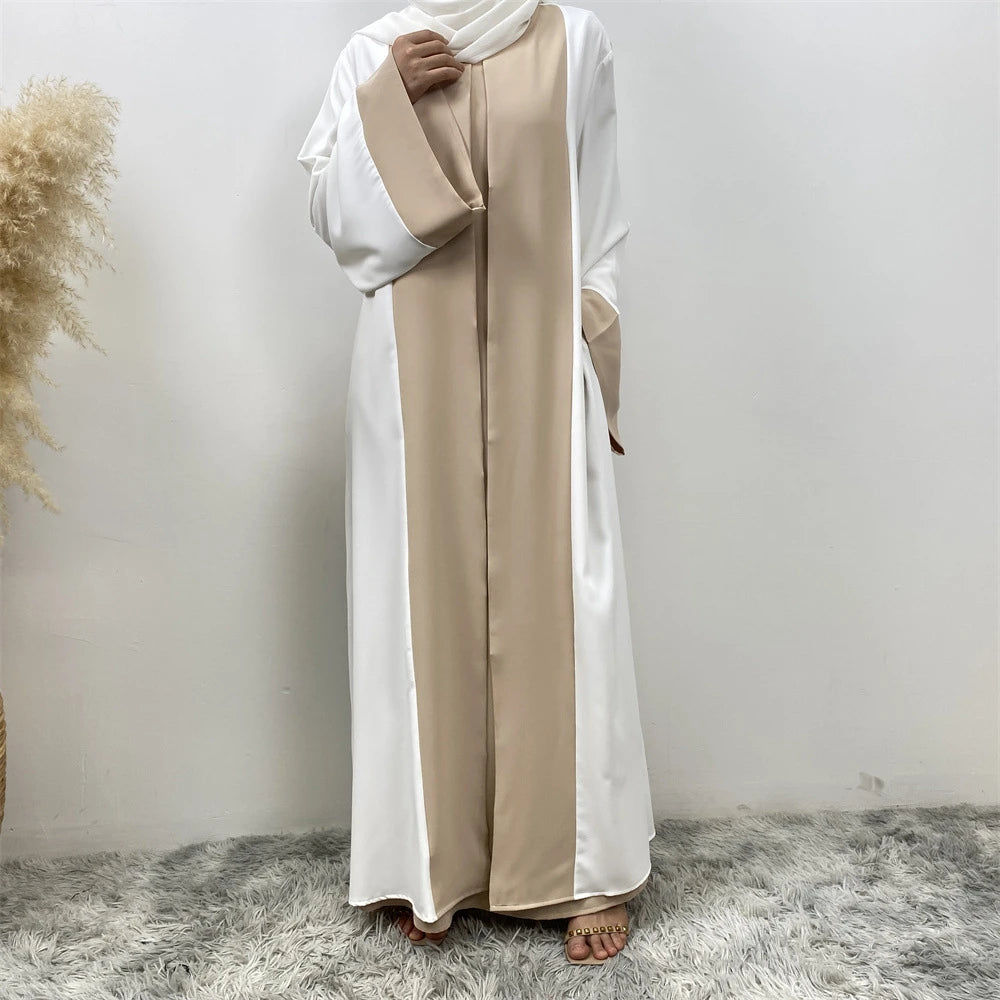 Ramadan Eid Luxury Splicing Two-Piece Style Abaya for Women – Dubai Kaftan Modest Islamic Dress Marocain Femme