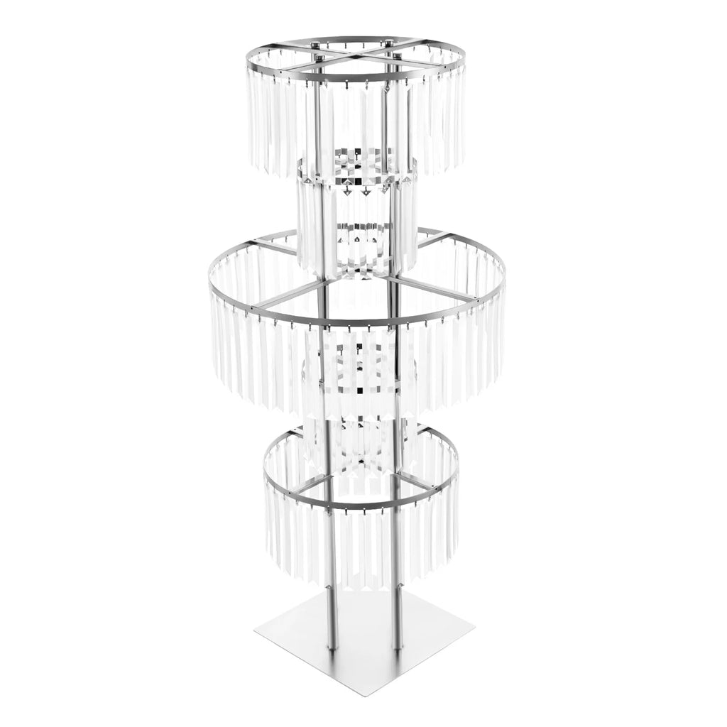 5 Tiers Gold/Silver Wedding Centerpieces Flower Stand Vase Centerpiece Acrylic Flower Stand with Hanging Acrylic