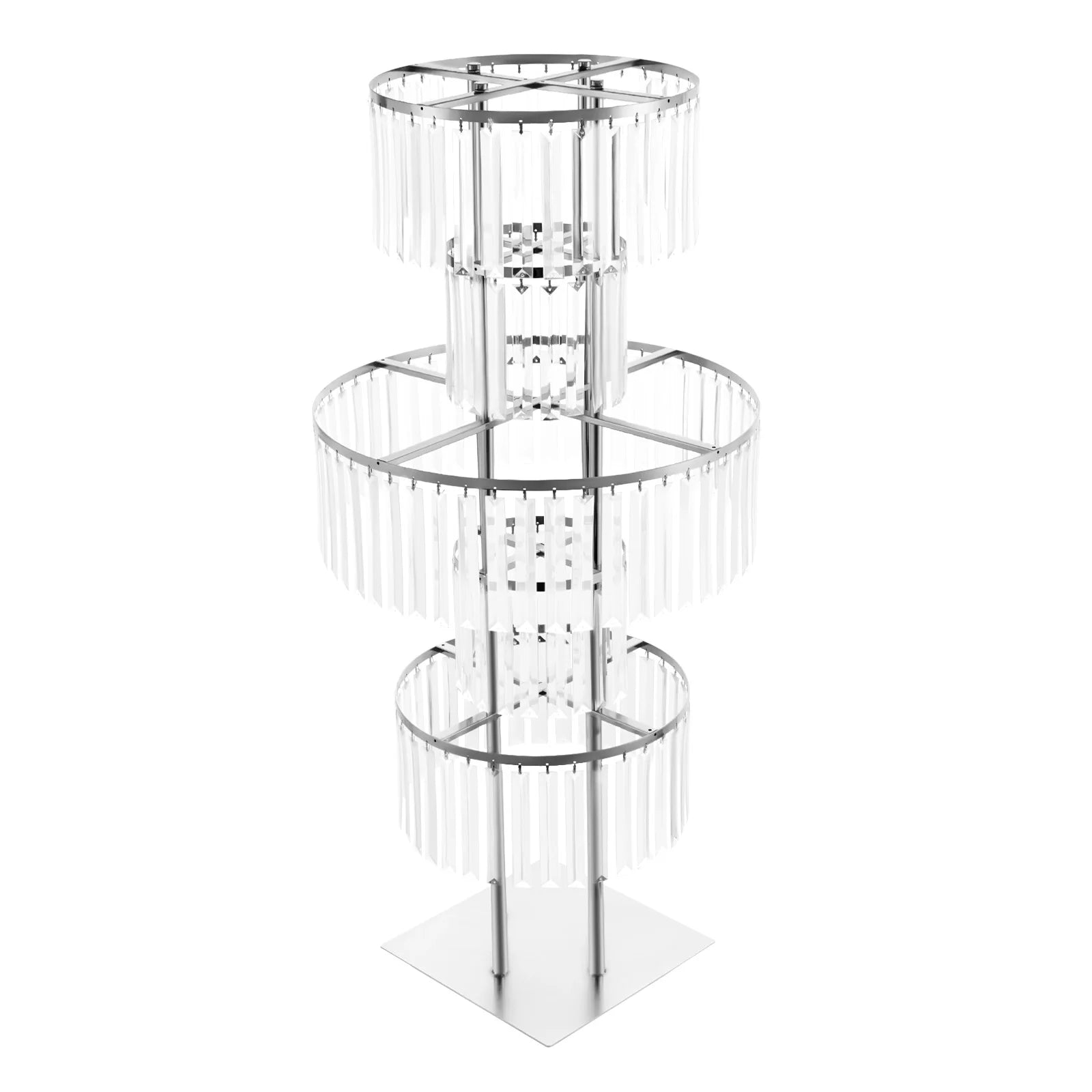 5 Tiers Gold/Silver Wedding Centerpieces Flower Stand Vase Centerpiece Acrylic Flower Stand with Hanging Acrylic