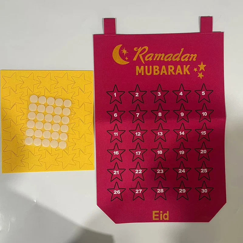 2026 Eid Mubarak Countdown Calendar Ramadan Muslim Party Hanging Calendar Decoration Craft Eid Al-adha Desktop Ornaments Gifts