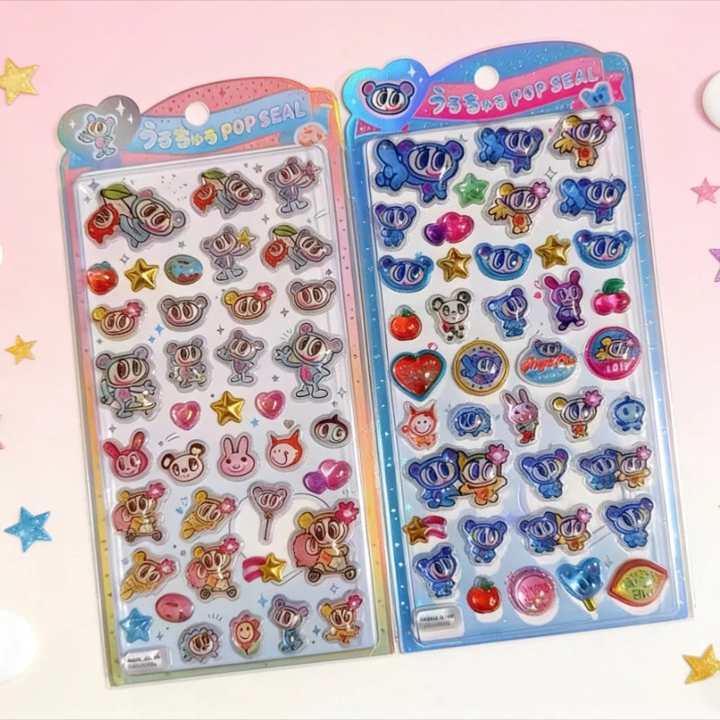 New Angel Blue Wave Water Moisturizing Stickers Japanese 3D Relief Stickers Children's Fairy Decorative Stickers festival gifts