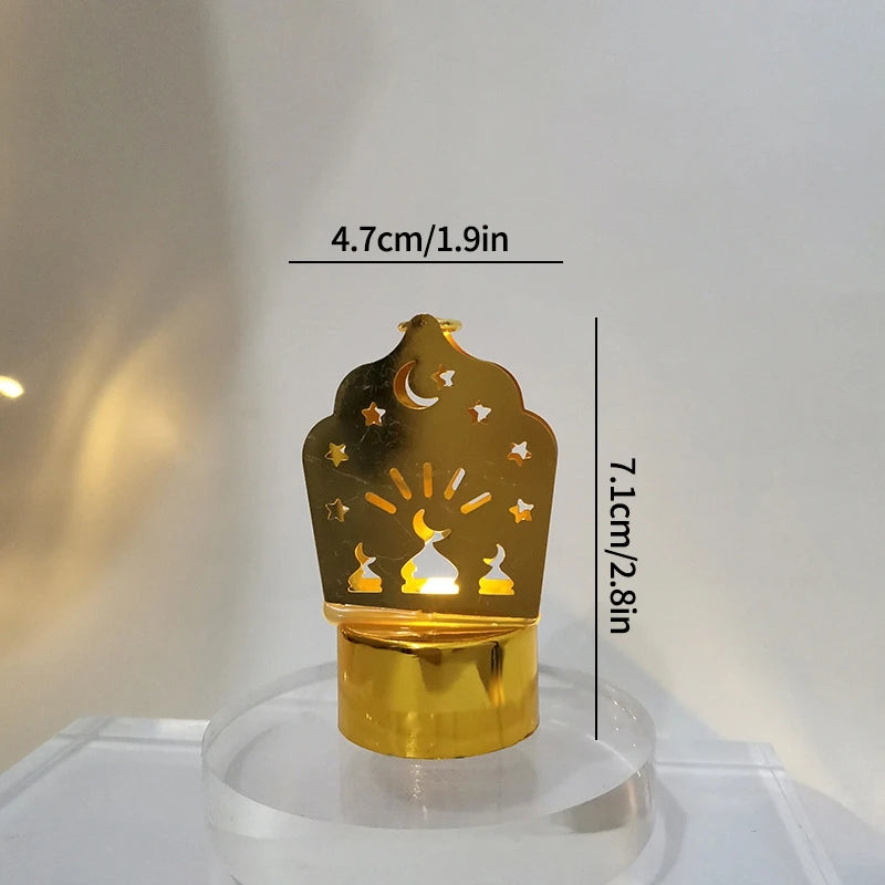 Electronic Ramadan Candle Lantern 2026 Muslim Ramadan Lantern Table Decorations Eid Mubarak Desk Accessories Ramadan Party Gifts