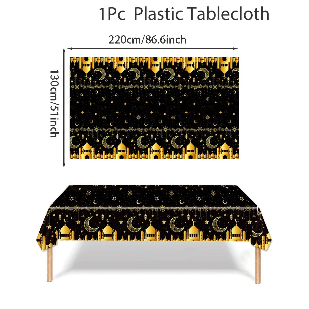 Eid Mubarak Tablecloths Ramadan Decoration 2025 for Home Islamic Muslim Party Decor Ramadan Kareem Tableware Eid Al Adha Gifts
