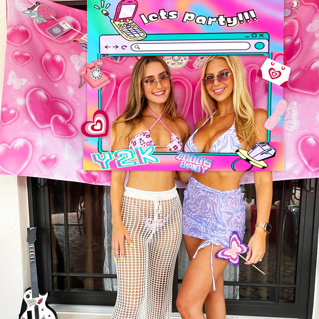 LaVenty Y2K Party Decoration Y2K Party Photo Booth Props Frame