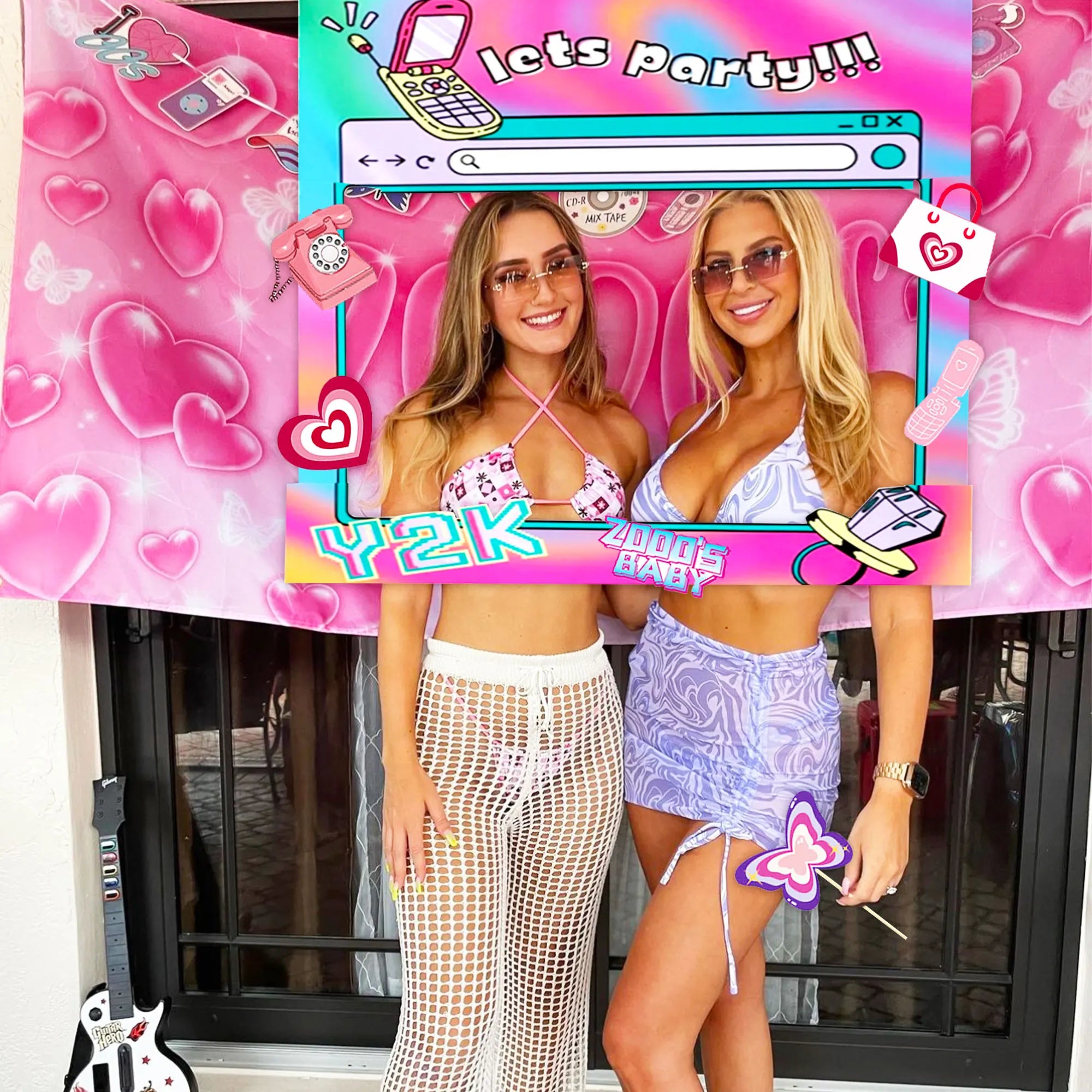 LaVenty Y2K Party Decoration Y2K Party Photo Booth Props Frame