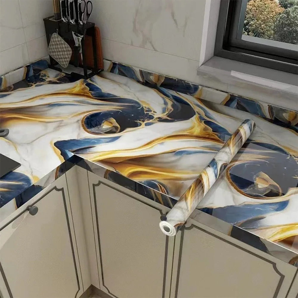 40cm New Kitchen Oil-proof Wall Stickers Self-adhesive Stain-resistant High Temperature Kitchen Countertop Protective Wallpaper