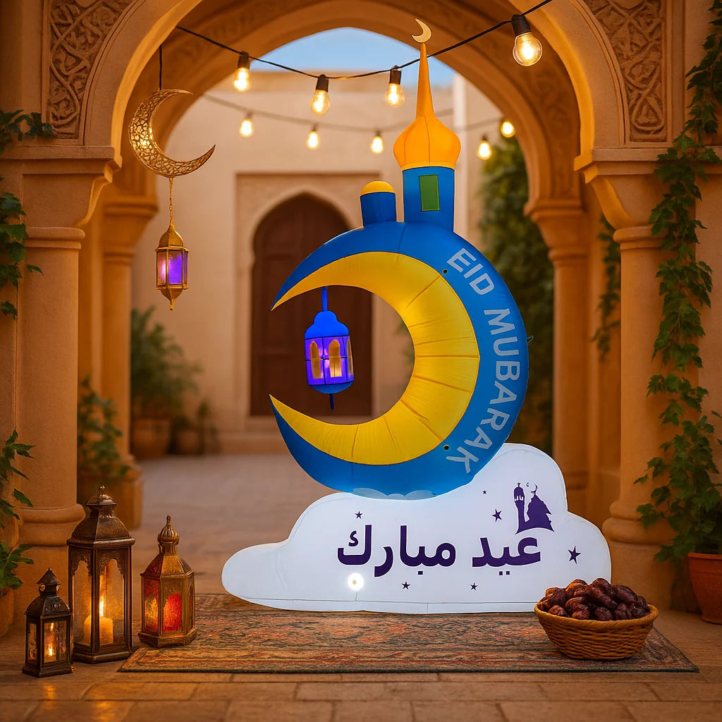 Muslim Islamic Ramadan Inflatable toys LED Decor Airblown Outdoor Yard Garden Eid Mubarak Fasting Celebrate Holiday Ornament