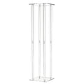 10x Rectangle Acrylic Vases Wedding Centerpiece Flower Stand Pedestal Clear Column For Birthday Party Home Decor 31.5 Inch