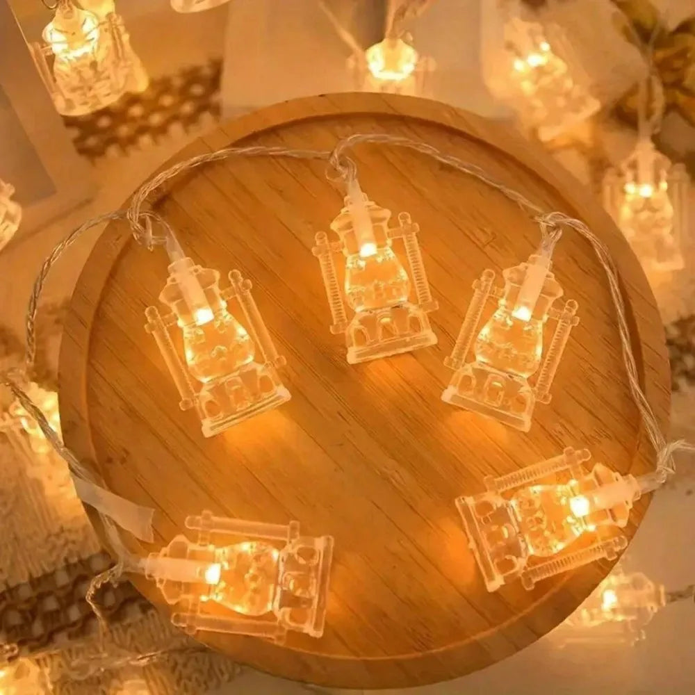 1pc Ramadan Lantern String Lights,59.06/118in LED Fairy Lights for Home Decor,Mosque,Islamic Festival,Religious Celebration