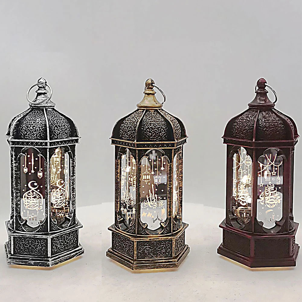 EID Mubarak Lantern LED Light Ornaments Eid Al-Fitr Aid Islamic Muslim Party Decor Supplies Ramadan Kareem Decoration for Home