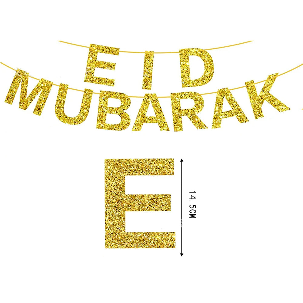 Happy Eid Ramadan Mubarak Foil Balloon DIY Decoration Islamic Ramadan Stars and Moon Helium Balloon Celebration Party Decoration