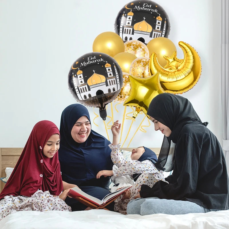 Eid Mubarak Balloons Ramadan Decor for Home Eid Mubarak Letters Balloon Ramadan Kareem Islamic Muslim Party Eid Al Adha Gifts