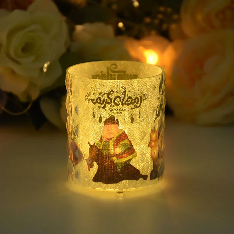 Eid Mubarak Led Candle Lantern Ramadan Kareem Decoration for Home 2025 Islamic Muslim Festival Party Favors Eid Al-Fitr Gift
