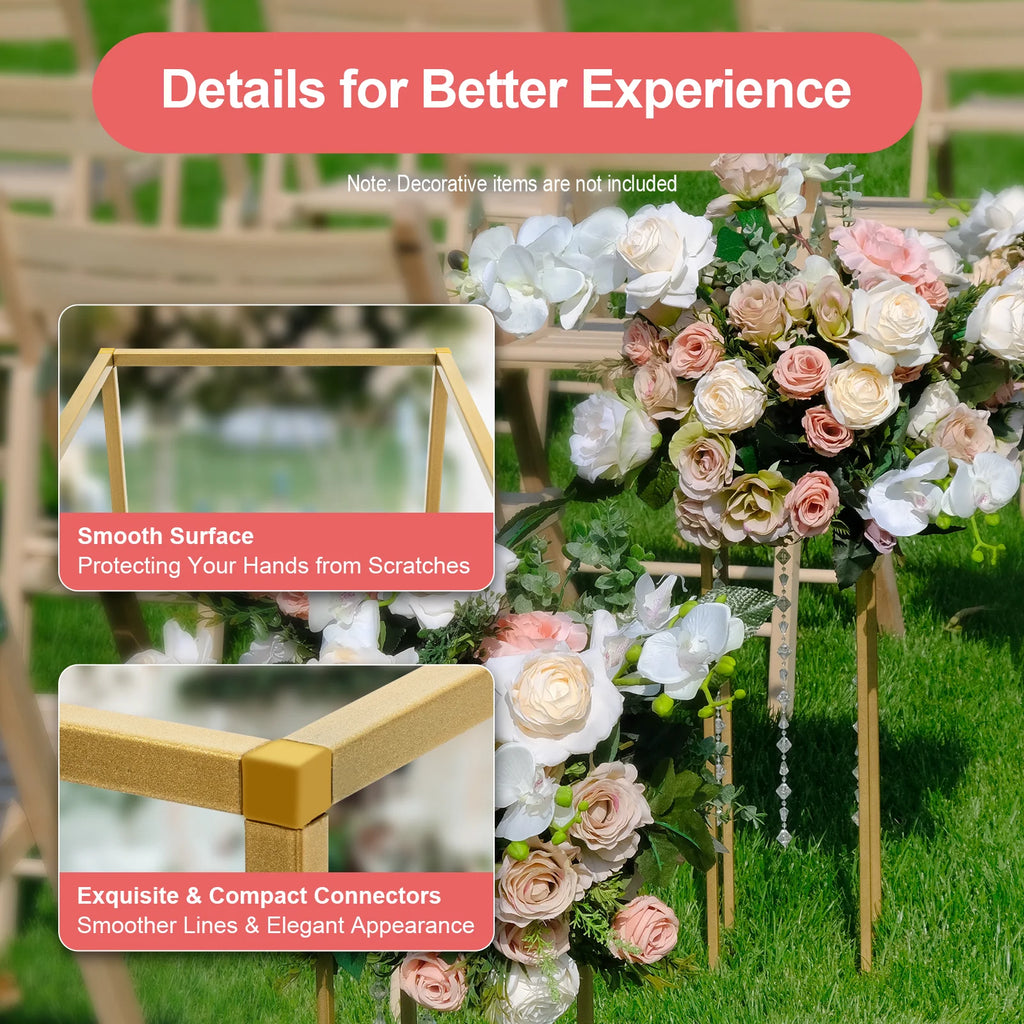 10PCs 23.62inch Tall Metal Flower Stand Geometric Flower Vase Stand for Wedding Table Centerpieces,Party, Events, Home Deco