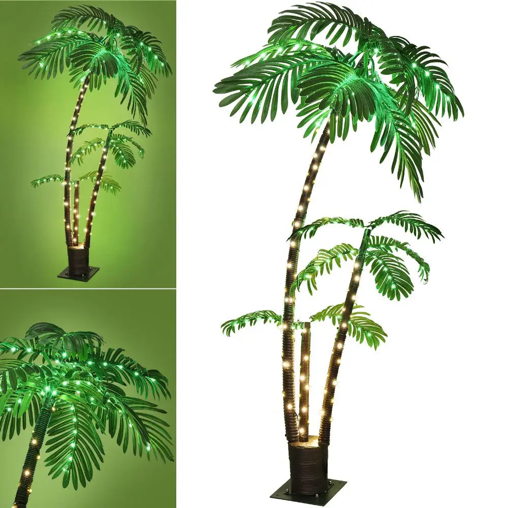 6ft Lighted Palm Tree LED Artificial Palm Tree for Tiki Bar Christmas Decoration