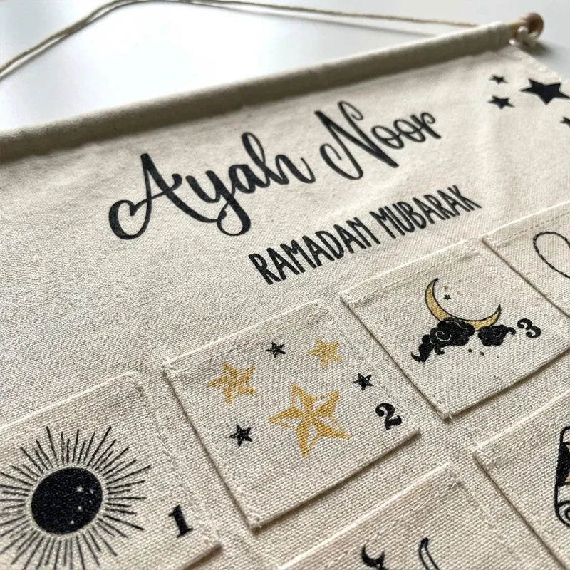 Personalized Ramadan Mubarak Countdown Mubarak Calendar Muslim Islamic Kid Boy Girl Eid-al Fitr Gift Home Wall Hanging Decorate