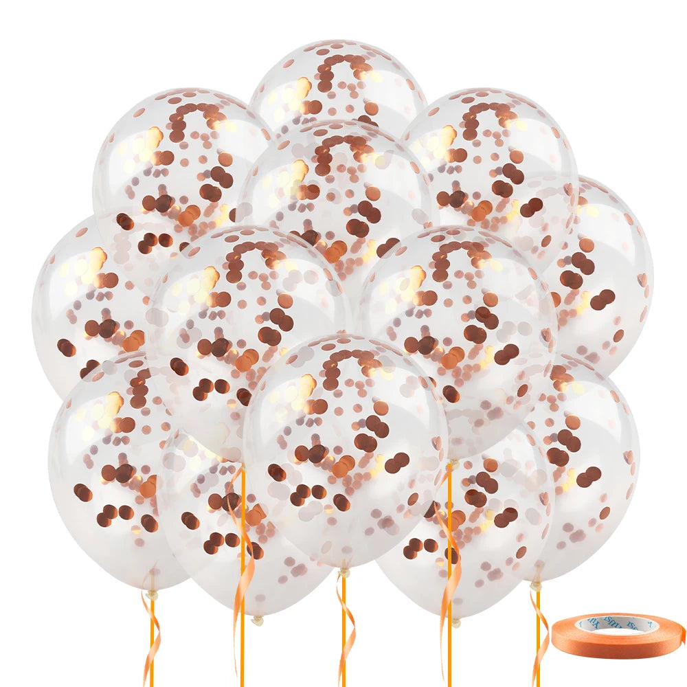 20pcs 12inch Confetti Metallic Metal Balloons Gold Blue Pink Latex Ballon Wedding Birthday Party Decoration Baby Shower Globos