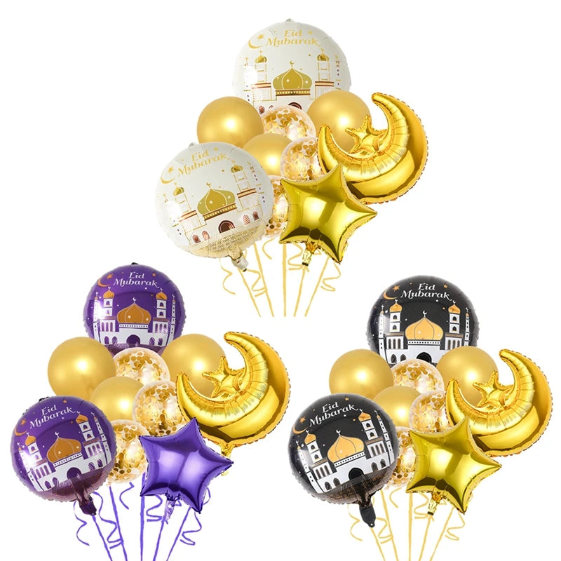 Eid Mubarak Balloons Ramadan Decor for Home Eid Mubarak Letters Balloon Ramadan Kareem Islamic Muslim Party Eid Al Adha Gifts