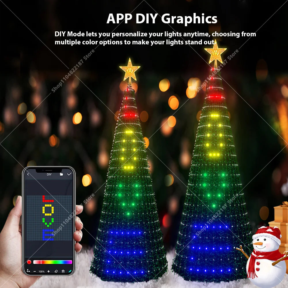 New Christmas Tree 400LED Lights App-Controlled DIY Pattern Display for Home Christmas Tree Decorations Lights