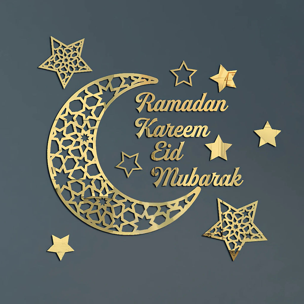 1Set,Ramadan (رمضان) creative Ramadan decorations, freely combinable wall stickers, suitable for Ramadan festival decorations