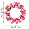 YeeNanee Vibrant Wild Flowers Spring Wreaths for Front Door Artificial Daisy Tulip Lambs Ear Summer Wreath Home Wall Decoration