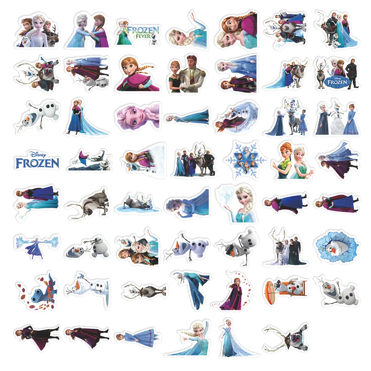 55PCS Cartoon Disney Frozen Graffiti Sticker DIY Decoration PVC Waterproof Skateboard Notebook Graffiti Toys Gifts