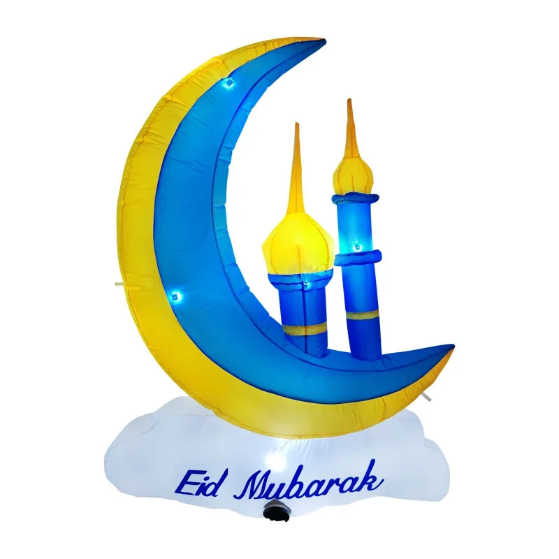 Inflatable Ramadan Decoration Eid Mubarak Muslim/Islamic Decorations Built-in LED Lights Inflatable Toys Outdoor Garden Decor