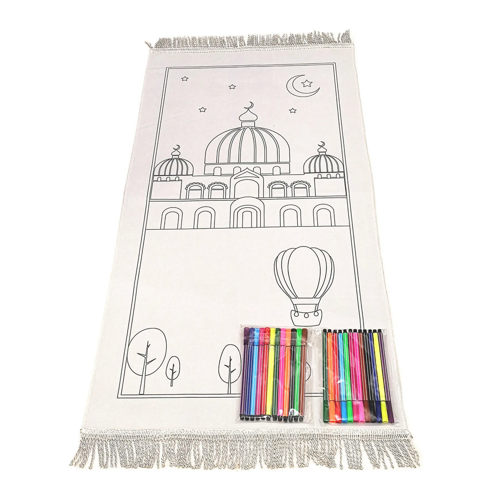 DIY Painting Muslim Prayer Mat for Kids Children Prayer Rug