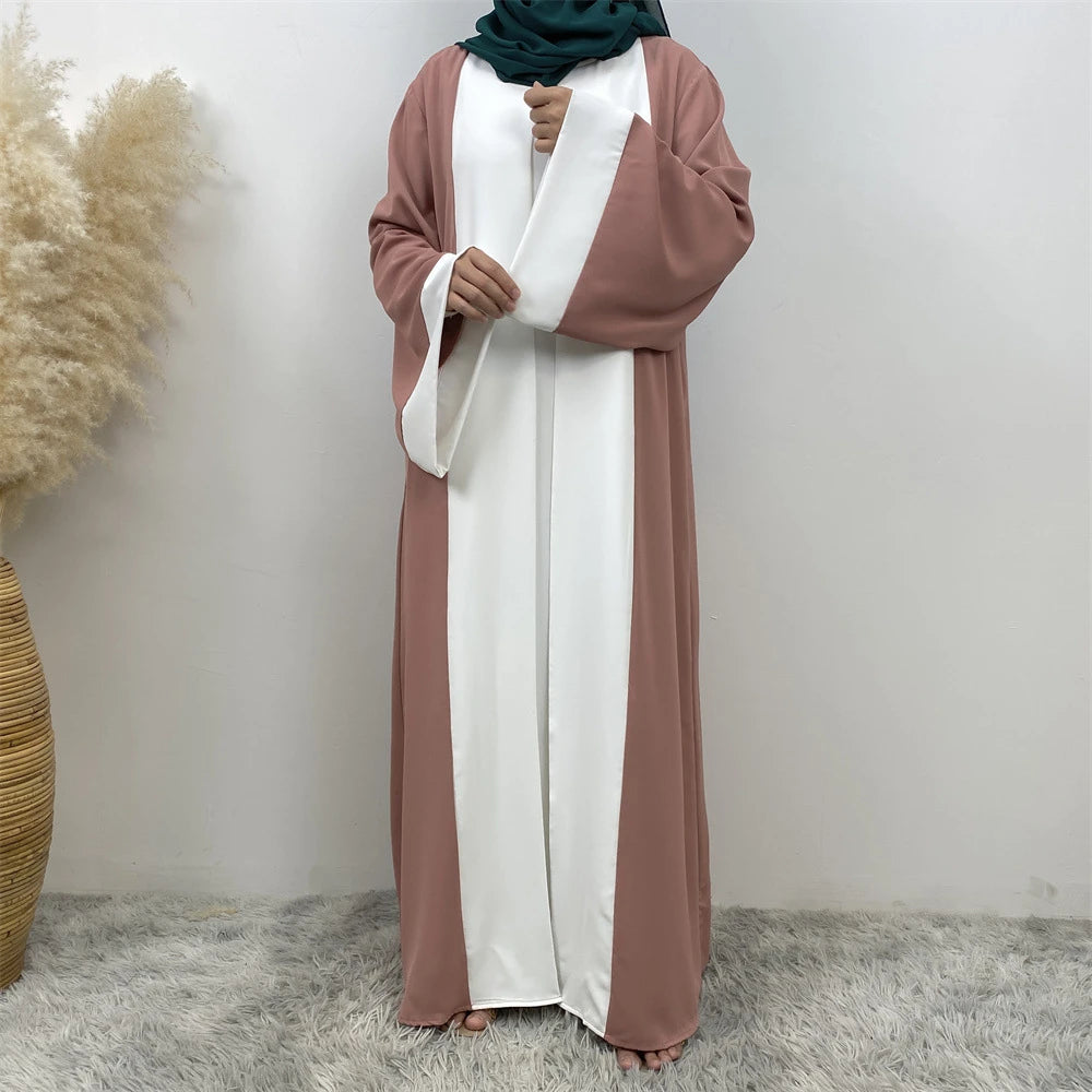 Ramadan Eid Luxury Splicing Two-Piece Style Abaya for Women – Dubai Kaftan Modest Islamic Dress Marocain Femme