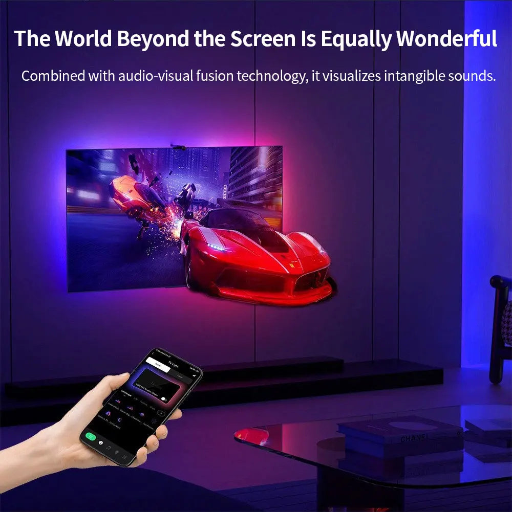 WS2812 Camera Ambient Smart TV LED Backlight TV&PC LED black light Color Sync Tuya LED Light For Inch Tv Pc Led RGB Tape Screen