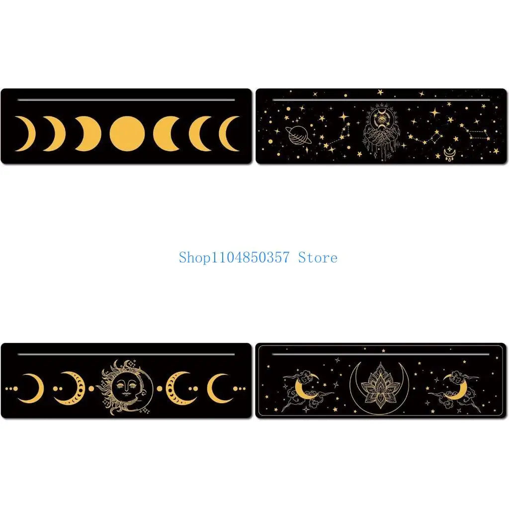 Tarot Cards Stand Wood Holder Moon Phases Altar Base Moon Shape and Rectangle Cards Holder for Witch Divinations Tools